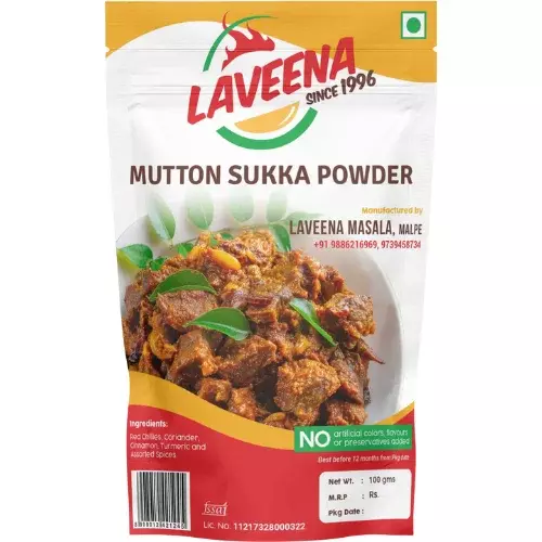 Laveena Mutton Sukka Powder โ Authentic South Indian Spice Blend โ 100g