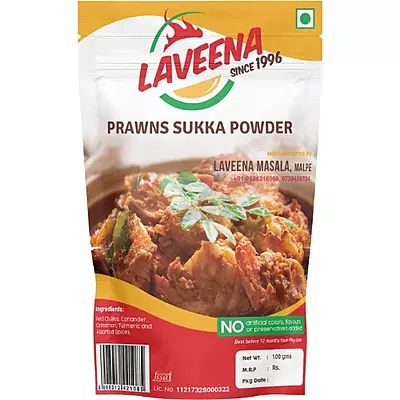 Laveena Prawns Sukka Powder โ Authentic Mangalorean Spice Mix โ 100g