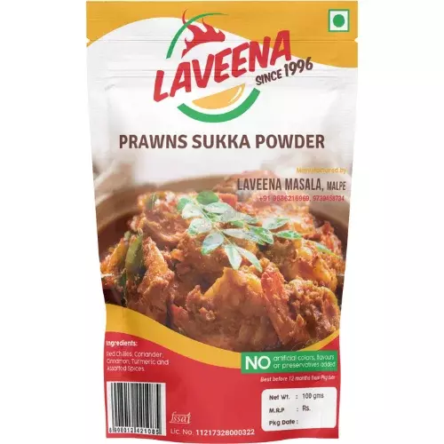 Laveena Prawns Sukka Powder โ Authentic Mangalorean Spice Mix โ 100g