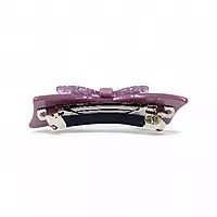 Elegant Lavender Bow Crystal Hair Barrette Clip