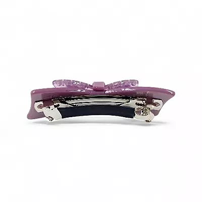 Elegant Lavender Bow Crystal Hair Barrette Clip
