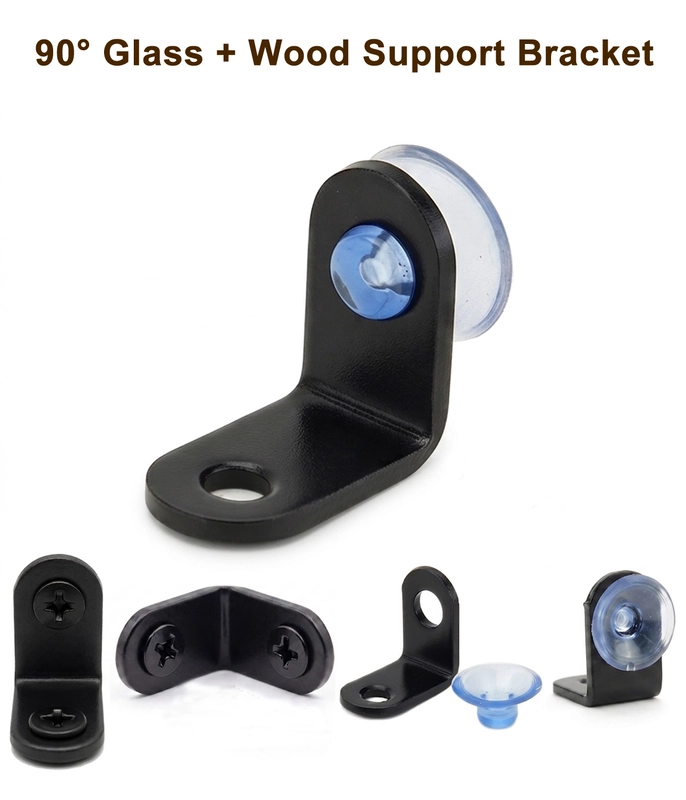 CamelCase Stainless Steel L Shape 90° Right Angle Support Bracket, 2 MM Thickness | Black & Silver