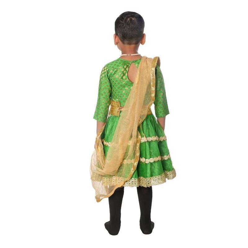 Lehenga Fancy Dress Costume Green & Golden Lehenga Fancy Dress Costume Green & Golden
