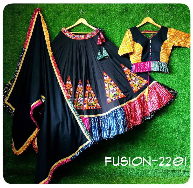 Cotton Festive Fusion Lehenga Catalogue 1-Black