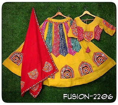 Cotton Festive Fusion Lehenga Catalogue 2-Mustard