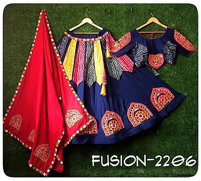 Cotton Festive Fusion Lehenga Catalogue 2-NavyBlue