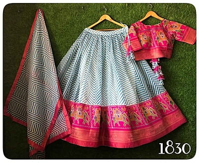 Cotton Silk Patola Printed Lehenga Catalogue 1-Carrot Cotton Silk Patola Printed Lehenga Catalogue 1-Carrot