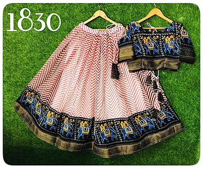 Cotton Silk Patola Printed Lehenga Catalogue 1-NavyBlue Cotton Silk Patola Printed Lehenga Catalogue 1-NavyBlue