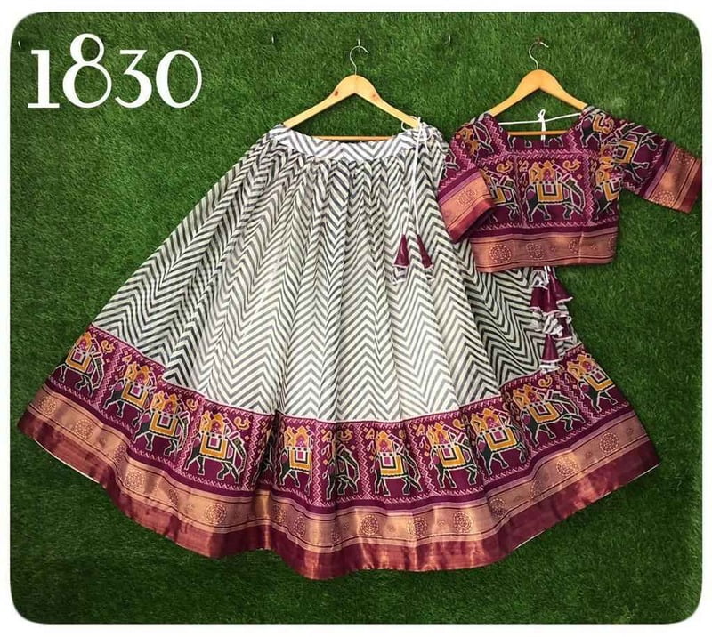 Cotton Silk Patola Printed Lehenga Catalogue 1-Wine Cotton Silk Patola Printed Lehenga Catalogue 1-Wine