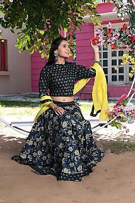 Hand Block Printed Lehenga Catalogue 2-Black-1