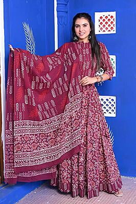 Hand Block Printed Lehenga Catalogue 2-Brown-1
