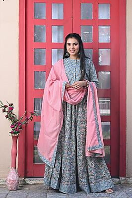 Hand Block Printed Lehenga Catalogue 2-Grey-1