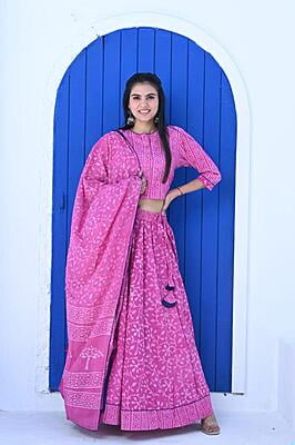 Hand Block Printed Lehenga Catalogue 2-Pink-2