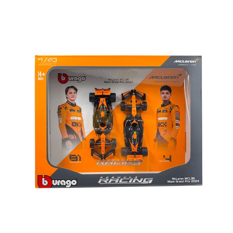 F1 Mclaren MCL38 Miami Grand Prix 2024 Dual Pack 1:43 Bburago