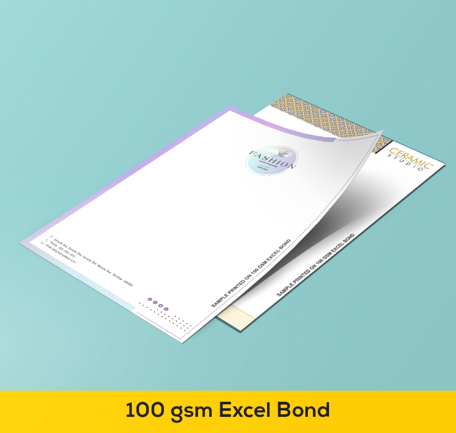 Letterheads printed on 100 gsm Excel Bond paper
