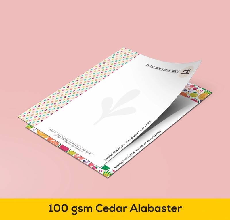 Letterheads Printed on 100 gsm JK cedar alabaster