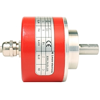 Angled view of Leuze EI 1058-S08x20C-2500T-020R with aluminum housing