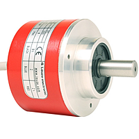 Side profile of Leuze EI 1058-S08x20C-2500T-020R incremental shaft encoder