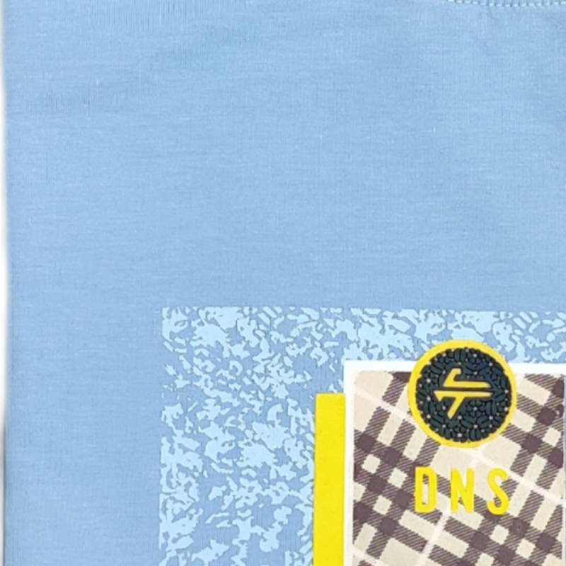 Light Blue Printed Round Neck Tshirt
