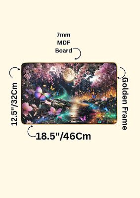 Moonlight Butterfly Floral Wall Art  – Resin Crystal Embedded Fantasy Nature Decor