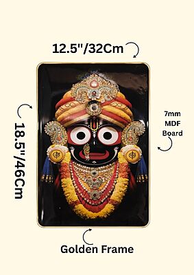 Lord Jagannath Wall Art  – Resin Crystal Embedded Spiritual Decor Frame
