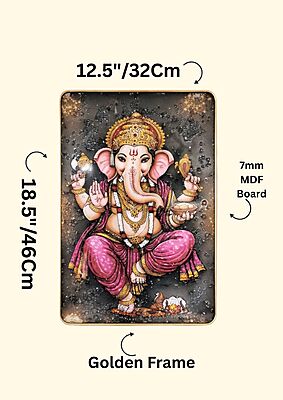 Lord Ganesha Wall Art – Resin Crystal Embedded Spiritual Decor Frame Lord Ganesha Wall Art – Resin Crystal Embedded Spiritual Decor Frame
