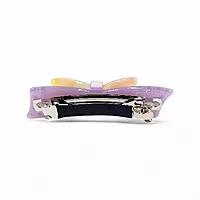 Elegant Lilac Bow Crystal Hair Barrette Clip