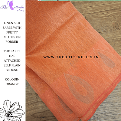 SILK LINEN SAREE  MKTSLIN23617