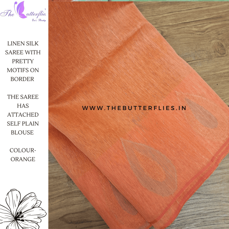 SILK LINEN SAREE  MKTSLIN23617