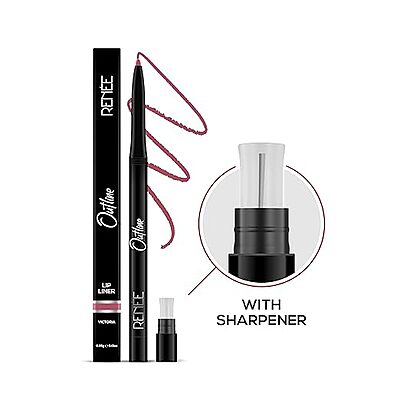 RENEE Outline Lip Liner With Built-in Sharpener 06 Amelia 0.35gm, Long Lasting & Smudge Proof