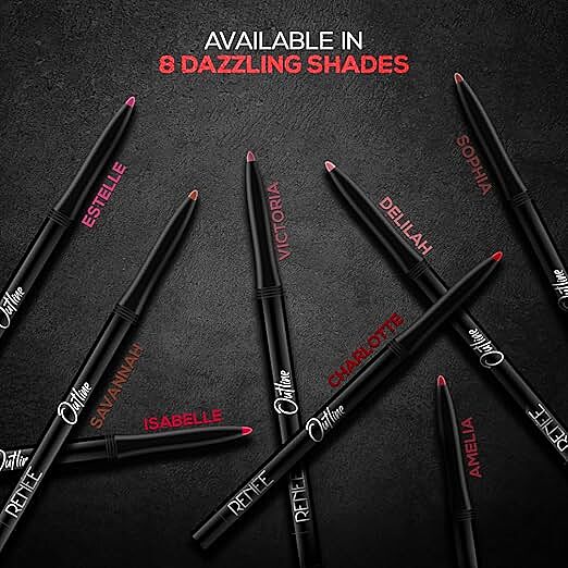 RENEE Outline Lip Liner With Built-in Sharpener 0.35gm, Long Lasting & Smudge Proof
