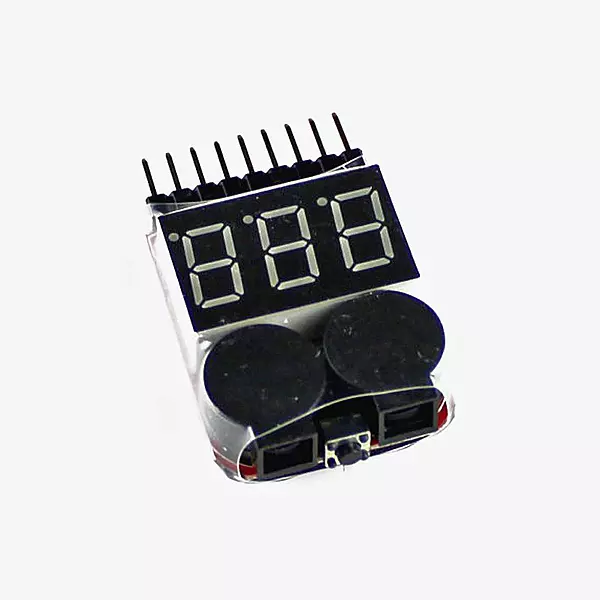 LiPo Battery Voltage Tester with Low Voltage Buzzer Alarm