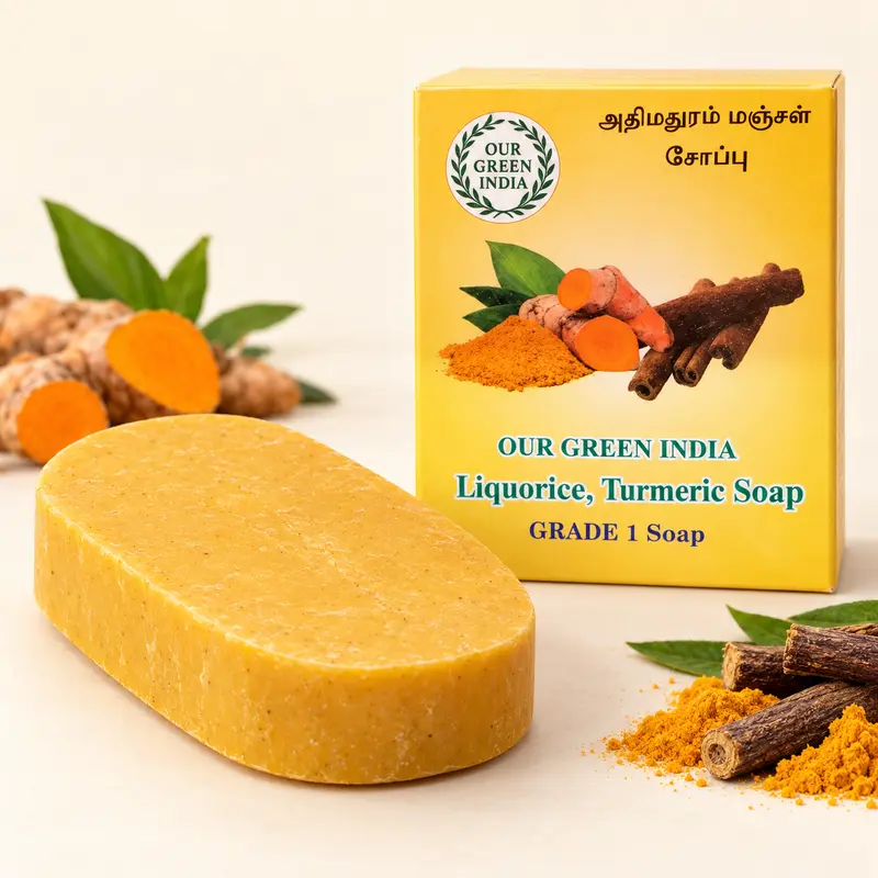 Our Green India Liquorice and Turmeric Soap