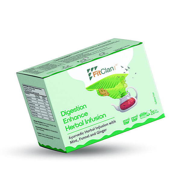 Digestion Enhance Herbal Tea | Ayurvedic Digestive Tea with Fennel, Ginger & Mint