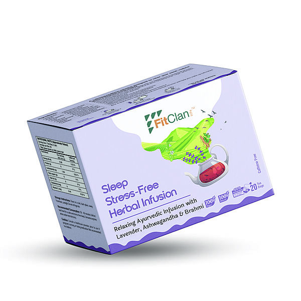 Sleep Stress-Free Herbal Tea | Relaxing Ayurvedic Tea with Ashwagandha, Brahmi & Lavender