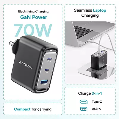 WALL CHARGER AMBRANE CHARGE70 (AWC-G02) BLACK