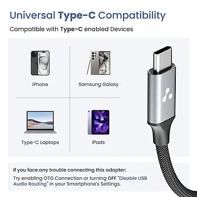 Type C to 3.5mm Ambrane AOTG-CX3