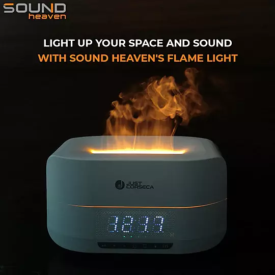 JC Sound Heaven Pro – Bluetooth Speaker | Humidifier | Flame Light | Alarm Clock
