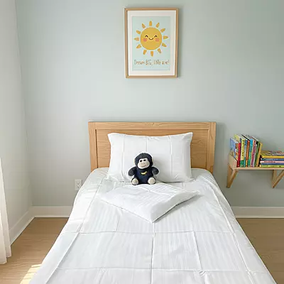 Striped Satin Cotton Kids Bed Sheet Pillow Cover & Cushion Cover Set 300TC