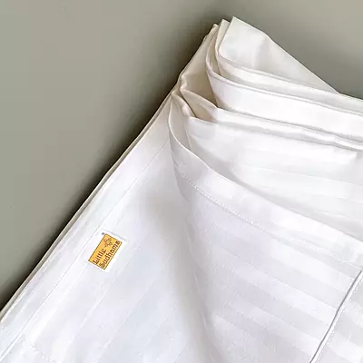 Striped Satin Cotton Kids Bed Sheet Pillow Cover & Cushion Cover Set 300TC