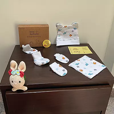 Muslin Cotton Newborn Baby Cap Set