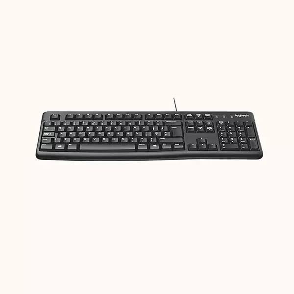 Open Box Logitech K120 / Full-Size, Spill-Resistant, Curved Space Bar for Windows, USB Plug-and-Play, Full-Size, Spill-Resistant, Curved Space Bar Wired USB Desktop Keyboard