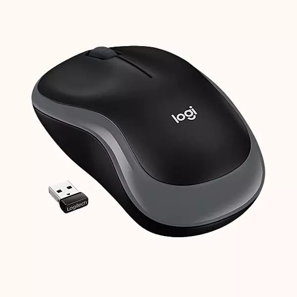Open Box Logitech M185 Wireless Hybrid Gaming Mouse  (USB, BLACK AND GREY)