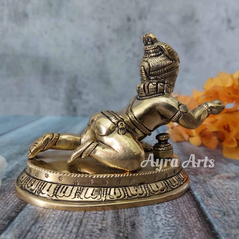 Brass Bala Gopal - 4 inch Height | Divine Childlike Charm