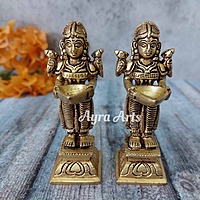 Brass Small Deep Lady - Pair - 4.3 inch Height | Graceful Illumination