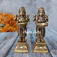 Brass Small Deep Lady - Pair - 4.3 inch Height | Graceful Illumination