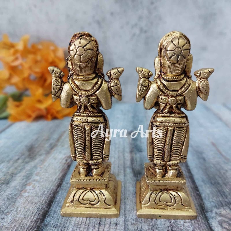 Brass Small Deep Lady - Pair - 4.3 inch Height | Graceful Illumination