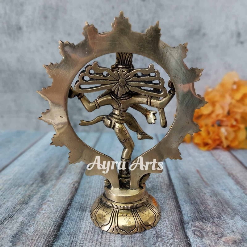 Brass Nataraja - 6.5 inch Height | Divine Cosmic Dance
