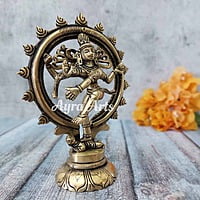 Brass Nataraja - 6.5 inch Height | Divine Cosmic Dance
