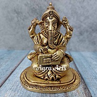 Brass Ganesh Musical Set - 4 inch Height | Melodious Devotion